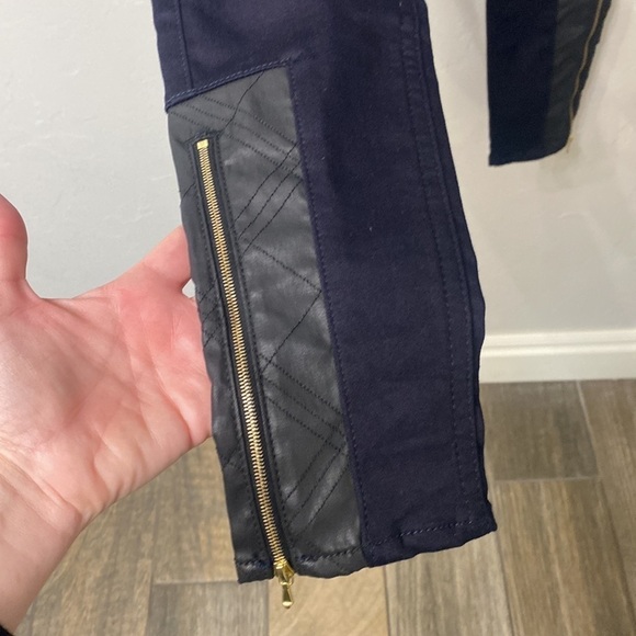 7 for all mankind quilted leather Accent skinny jeans black size 27. NWT. - Picture 6 of 13